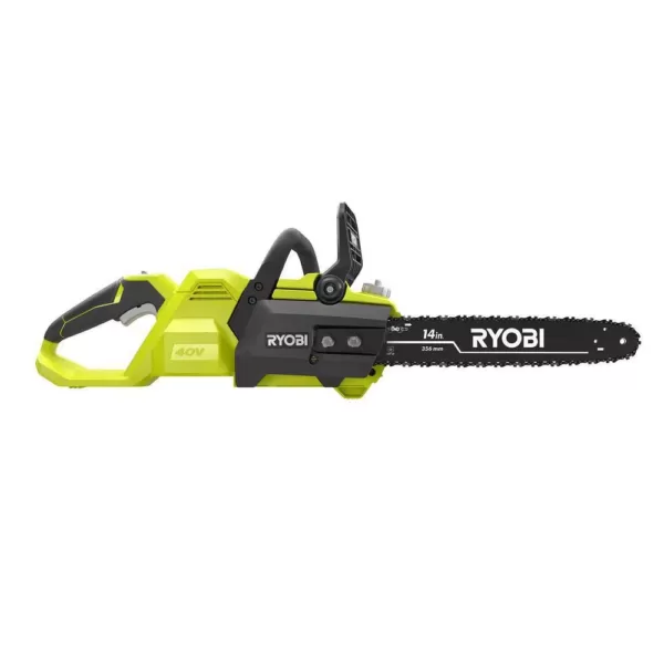 RYOBI 40-Volt Lithium-Ion Electric Cordless Battery Attachment Capable Trimmer with Blower, Hedge, Chainsaw (Tool-Only)