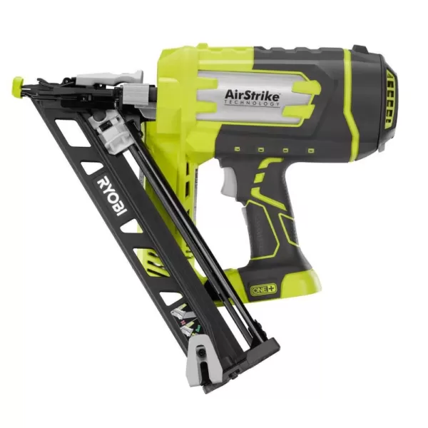 RYOBI 18-Volt ONE+ Lithium-Ion Cordless AirStrike 15-Gauge Angled Nailer Kit with ONE+ Lithium-Ion 2.0 Ah Battery and Charger