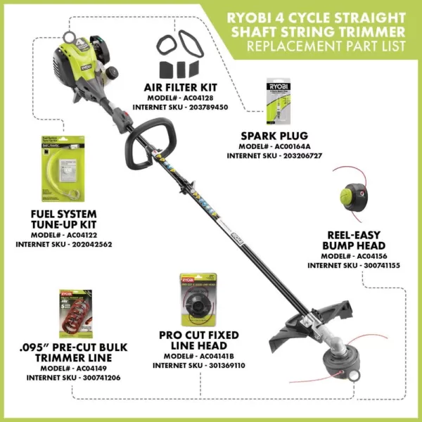 RYOBI 30 cc 4-Cycle Attachment Capable Straight Shaft Gas Trimmer and 2-Cycle 25 cc Gas Jet Fan Blower