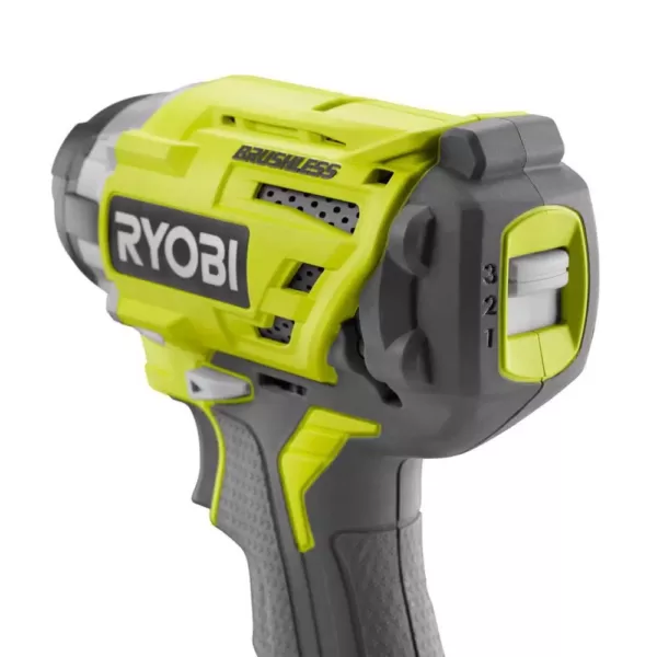 RYOBI 18-Volt ONE+ Cordless Brushless 3-Speed 1/4 in. Hex Impact Driver (Tool Only) with Belt Clip