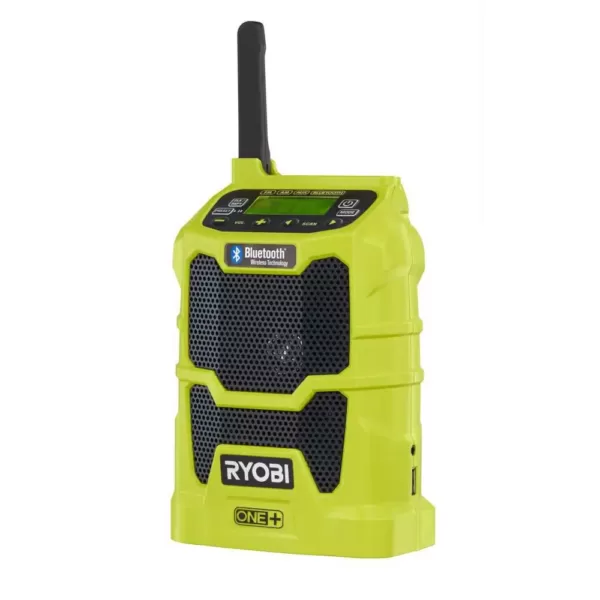 RYOBI 18-Volt ONE+ Cordless Compact Radio with Lithium-Ion 2.0 Ah Battery and Dual Chemistry IntelliPort Charger Kit