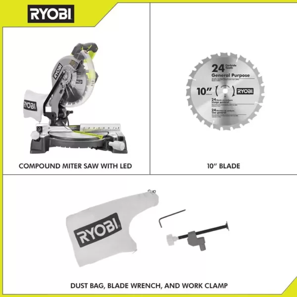 RYOBI 10 in. Compound Miter Saw with LED