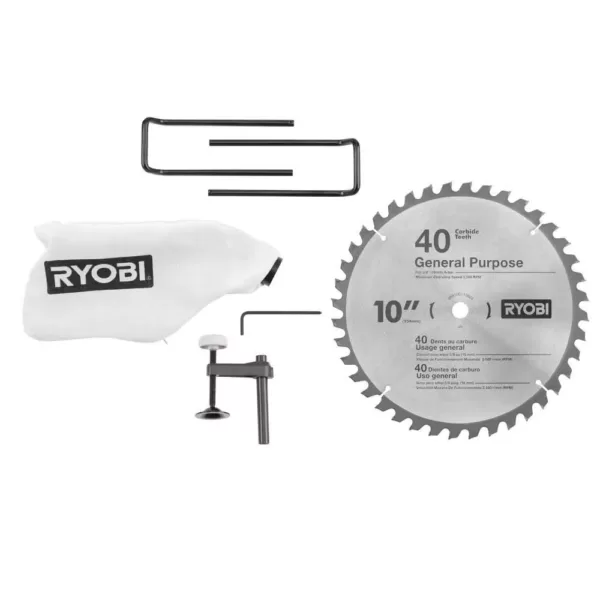 RYOBI 15 Amp 10 in. Sliding Compound Miter Saw and 18-Volt Cordless Airstrike ONE+ Pin Nailer Kit