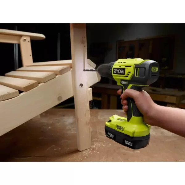 RYOBI ONE+ 18V Cordless 1/2 in. Drill/Driver Kit w/ 1.5 Ah Battery & 18V Charger w/ Impact Rated Driving Kit (20-Piece)