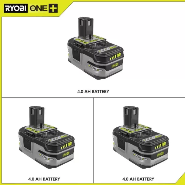 RYOBI 18-Volt ONE+ Lithium-Ion 4.0 Ah LITHIUM+ HP High Capacity Battery 3-Pack