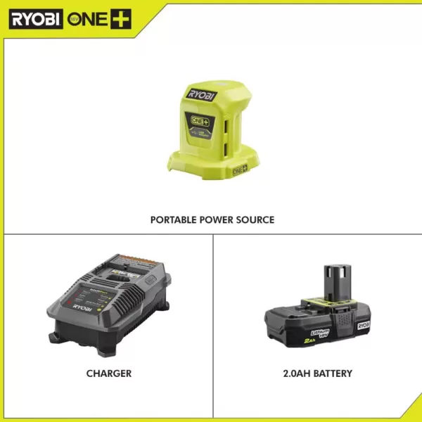 RYOBI 18-Volt ONE+ Lithium-Ion Portable Power Source with 2.0 Ah Battery and Charger Kit