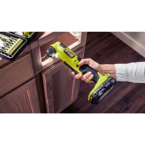 RYOBI ONE+ HP 18V Brushless Cordless Compact 3/8 in. Right Angle Drill and Compact One-Handed Reciprocating Saw (Tools Only)