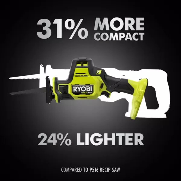 RYOBI ONE+ HP 18V Brushless Cordless Compact One-Handed Reciprocating Saw (Tool Only)