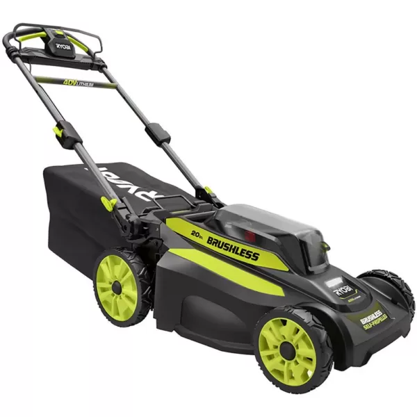 RYOBI 20 in. 40-Volt 6.0 Ah Lithium-Ion Battery Brushless Cordless Walk Behind Self-Propelled Lawn Mower with Charger Included