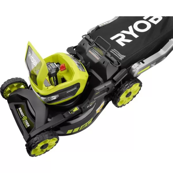 RYOBI 21 in. 40-Volt Brushless Lithium-Ion Cordless SMART TREK Self-Propelled Walk Behind Mower with 6.0Ah Battery and Charger