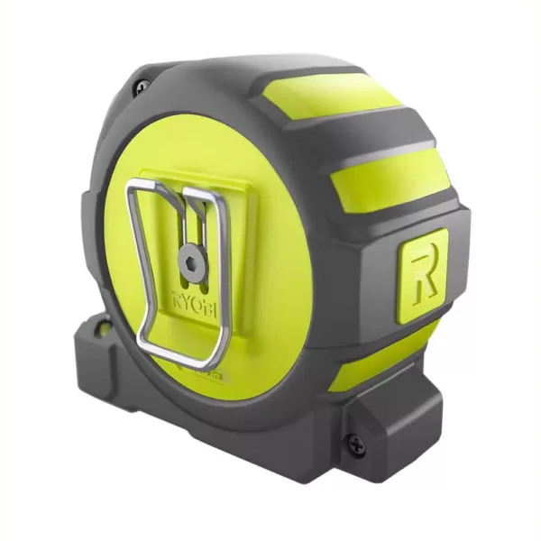 RYOBI 25 ft. Tape Measure with Overmold and Wireform Belt Clip