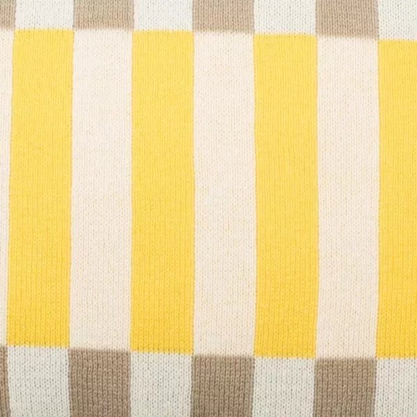 Safavieh Stone Yellow Natural Striped Down Alternative 12 in. x 20 in. Throw Pillow