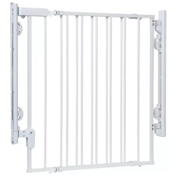 Safety 1st Ready to Install 28 in. Top of Stairs Child Safety Gate in White