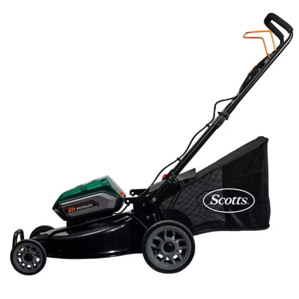 Scotts 21 in. 62-Volt Lithium-Ion Cordless Battery Walk Behind Push Mower with 5 Ah Battery and Charger Included