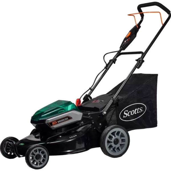 Scotts 21 in. 62-Volt Lithium-Ion Cordless Battery Walk Behind Push Mower with 5 Ah Battery and Charger Included