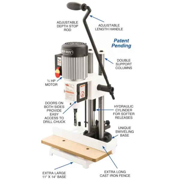 Shop Fox 3/4 HP Heavy-Duty Mortising Machine