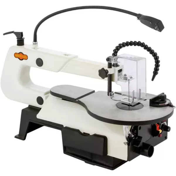 Shop Fox 16 in. VS Scroll Saw with Foot Switch, LED, Miter Gauge and Rotary Shaft