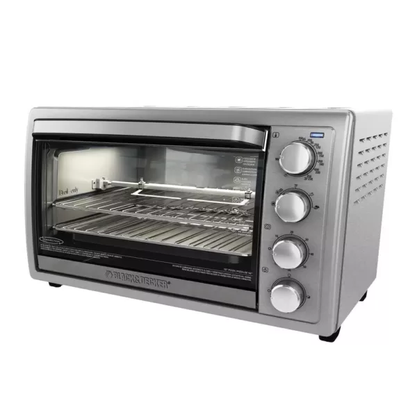 BLACK+DECKER 1500 W 9-Slice Silver Toaster Oven with Temperature Control and Built-In Timer