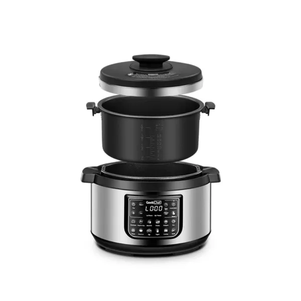 Boyel Living 8 Qt. Stainless Steel 12-in-1 Multiuse Programmable Electric Pressure Cooker with Non-Stick Pot and Cool-Touch Handles