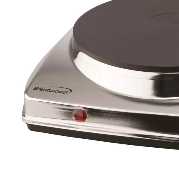 Brentwood Appliances 1000W Single Burner 10 in. Silver Electric Hot Plate