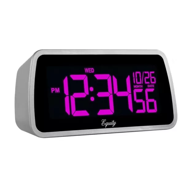 Equity by La Crosse Digital 6 x 4 in. LCD Interchangeable Color Display Alarm Clock