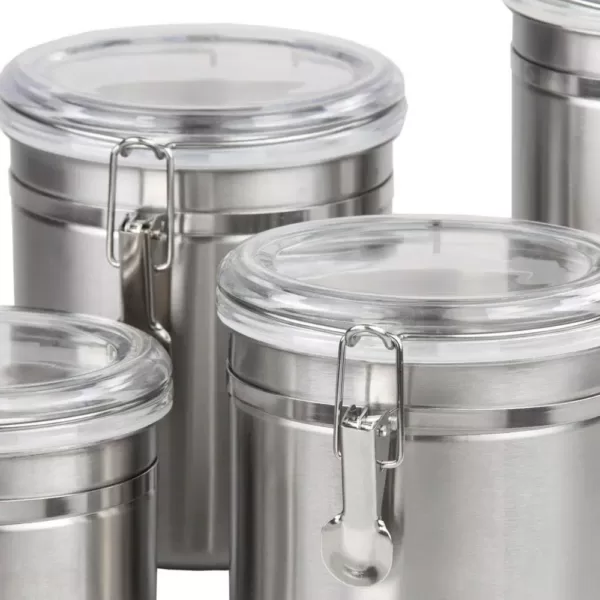 Home Basics Stainless Steel Canister Set (4-Piece)