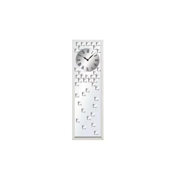 LITTON LANE Contemporary 42 in. Mirrored Wall Clock