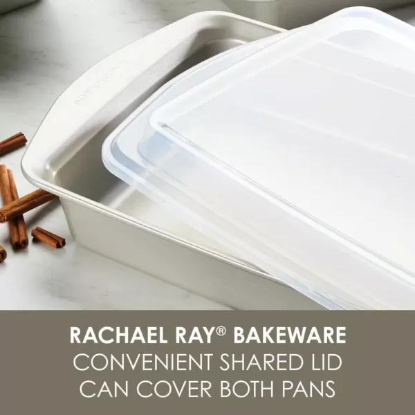 Rachael Ray 3-Piece Nonstick Bakeware in Silver with Swing Lid Pan Set