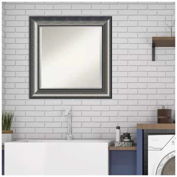 Amanti Art Quicksilver Scoop 25.75 in. x 25.75 in. Bathroom Vanity Wall Mirror