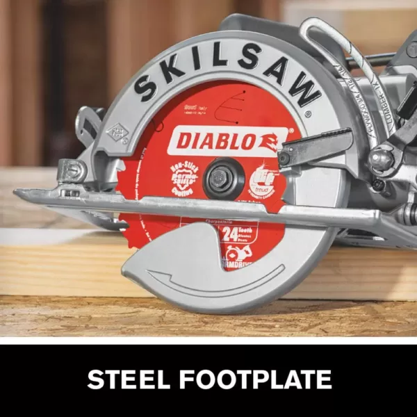 SKILSAW 15 Amp Corded Electric 7-1/4 in. Aluminum Worm Drive Circular Saw with 24-Tooth Carbide Tipped Diablo Blade