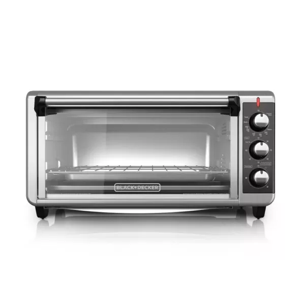 BLACK+DECKER 1500 W 8-Slice Stainless Steel Toaster Oven with Broiler