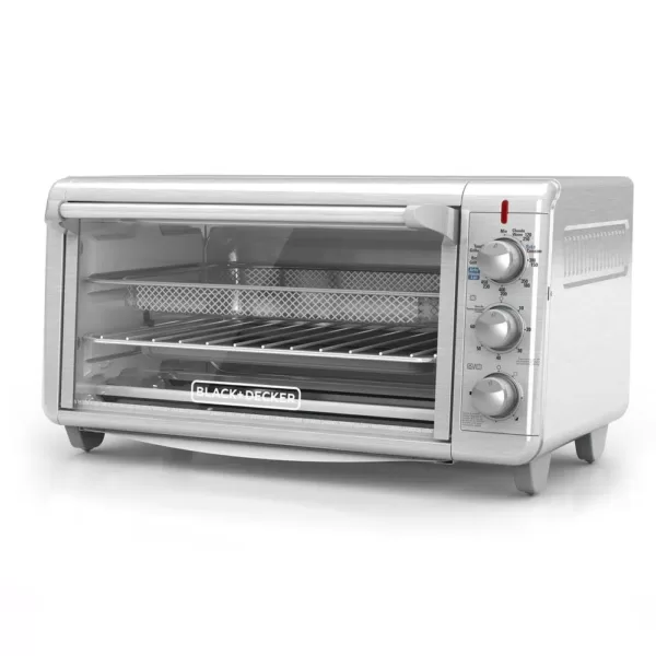 BLACK+DECKER Crisp 'N Bake 1500 W 8-Slice Stainless Steel Toaster Oven with Fry Basket