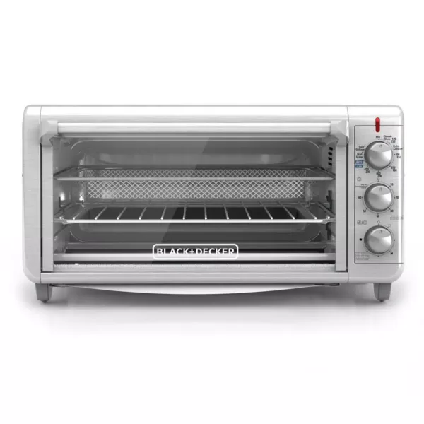 BLACK+DECKER Crisp 'N Bake 1500 W 8-Slice Stainless Steel Toaster Oven with Fry Basket