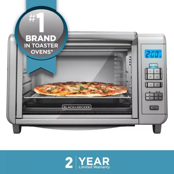 BLACK+DECKER 1500 W 6-Slice Stainless Steel Countertop Toaster Oven with Built-In Timer