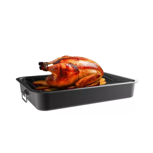 Classic Cuisine Heavy Duty Nonstick Roasting Pan with Angled Rack