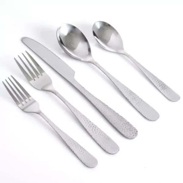 Gibson Home Hammered 46-Piece Stainless Steel Flatware Set (Service for 8)