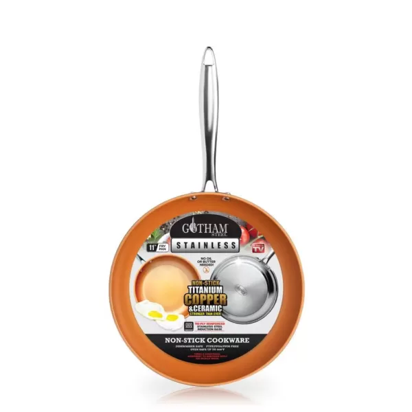 Gotham Steel 11 in. Stainless Steel Non-Stick Ti-Cerama Frying Pan