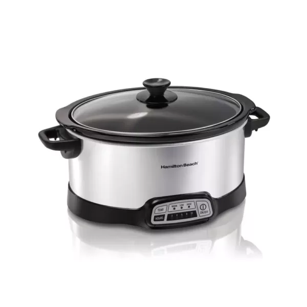 Hamilton Beach 7 Qt. Programmable Stainless Steel Slow Cooker with Built-In Timer and Temperature Settings