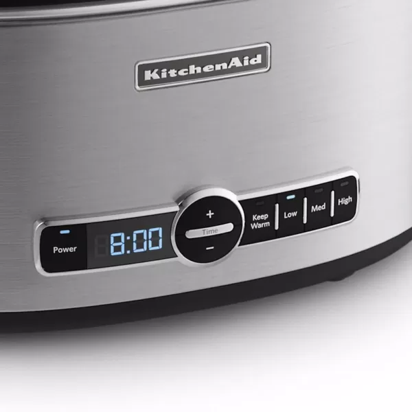 KitchenAid 6 Qt. Stainless Steel Slow Cooker with Glass Lid and Built-In Timer