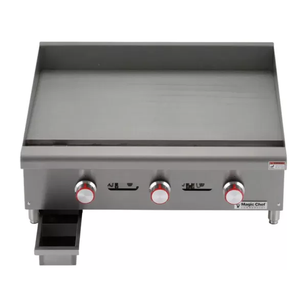 Magic Chef 48 in. Natural Gas Commercial Manual Countertop Griddle in Stainless Steel