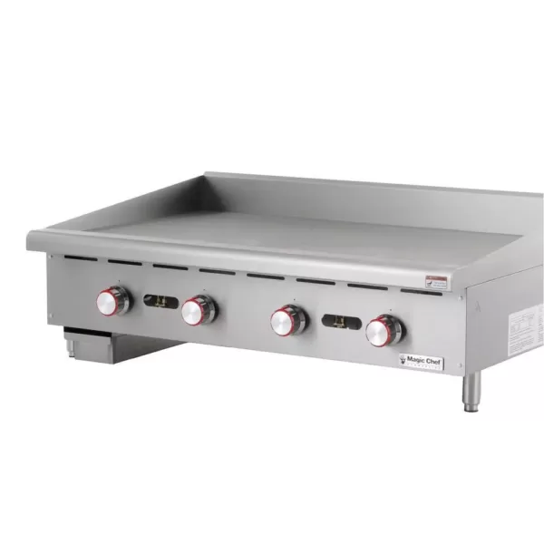 Magic Chef 48 in. Natural Gas Commercial Manual Countertop Griddle in Stainless Steel