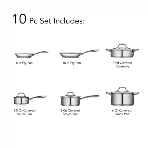 Tramontina Gourmet Prima 10-Piece Stainless Steel Cookware Set