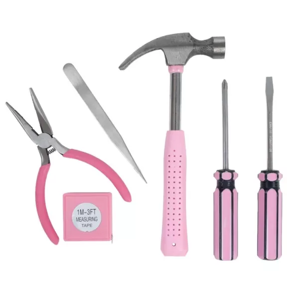 Stalwart Multipurpose Car and Office Pink Tool Kit (7-Piece)