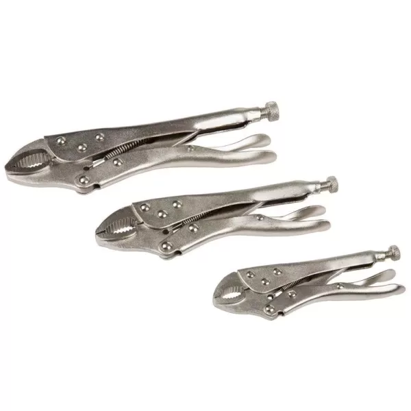 Stalwart 10 in. Locking Plier Set with Storage Pouch (3-Piece)