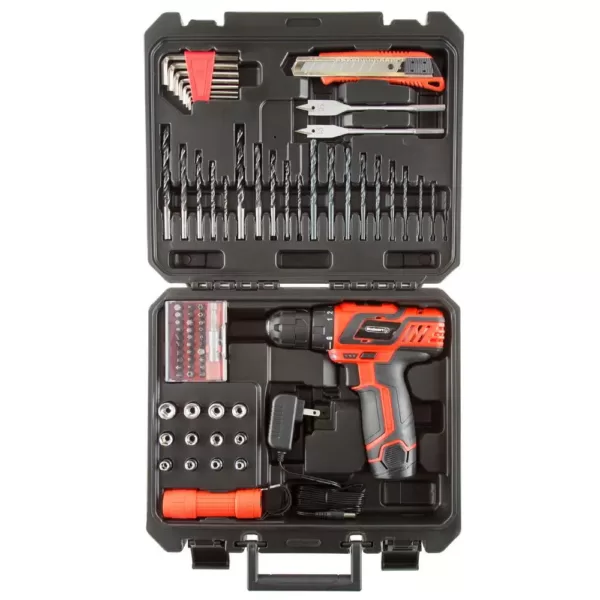 Stalwart 12-Volt Lithium Ion 3/8 in. Cordless 2 Speed Drill Set