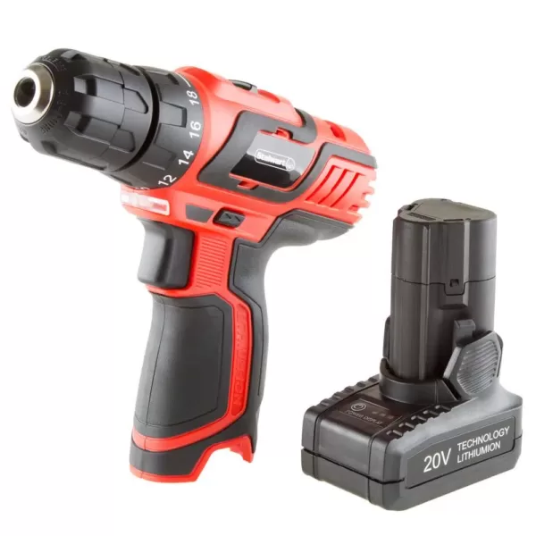 Stalwart 20-Volt Lithium Ion 3/8 in. Cordless Drill Set