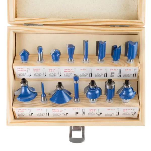 Stalwart Carbide Tipped Router Bit Set (15-Piece)