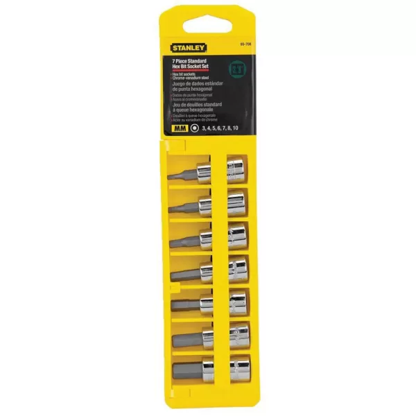 Stanley 3/8 in. Metric Hex Bit Socket Set (7-Piece)