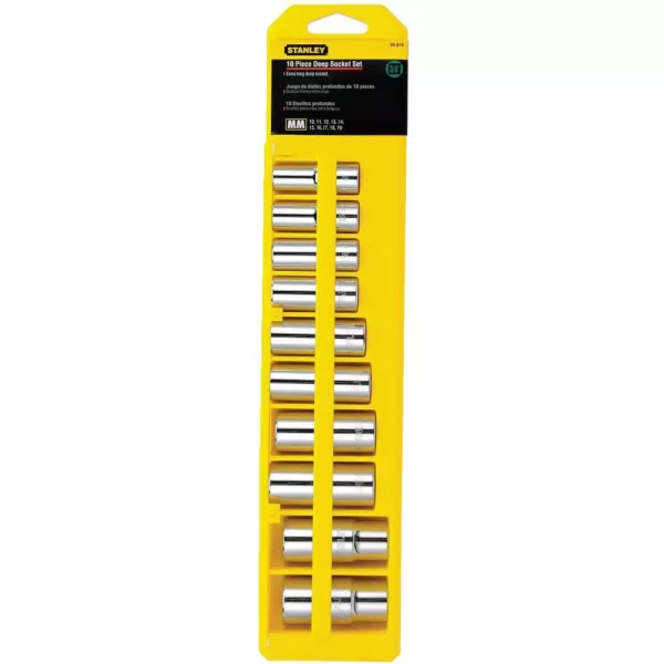 Stanley Professional Grade 3/8 in. Drive 6-Point Deep Socket Set (10-Piece)