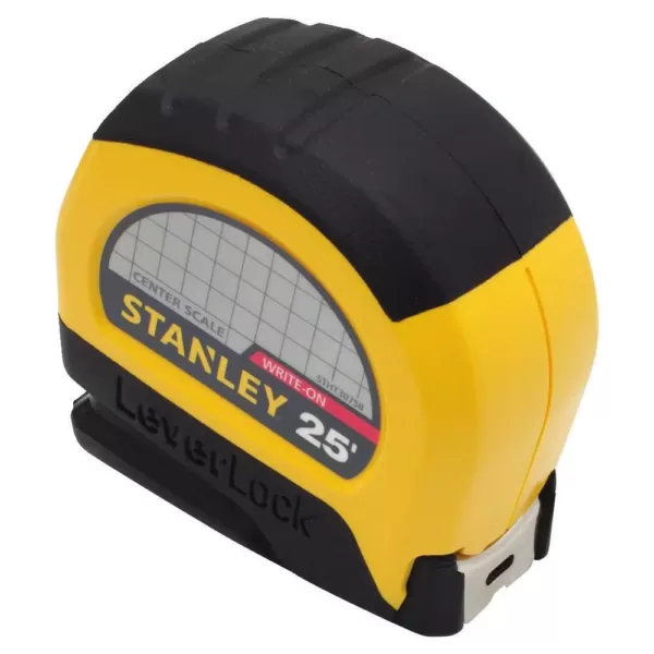 Stanley LeverLock 25 ft. x 1 in. CC Center Tape Measure